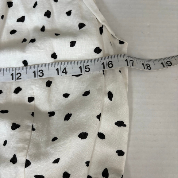 *SOLD E* Banana Republic White Black Polka Dot Linen Wrap Midi Dress Size 4 - Picture 13 of 14
